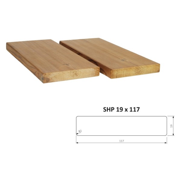 Hladko hobľovaná doska ThermoWood SHP 19x117 mm