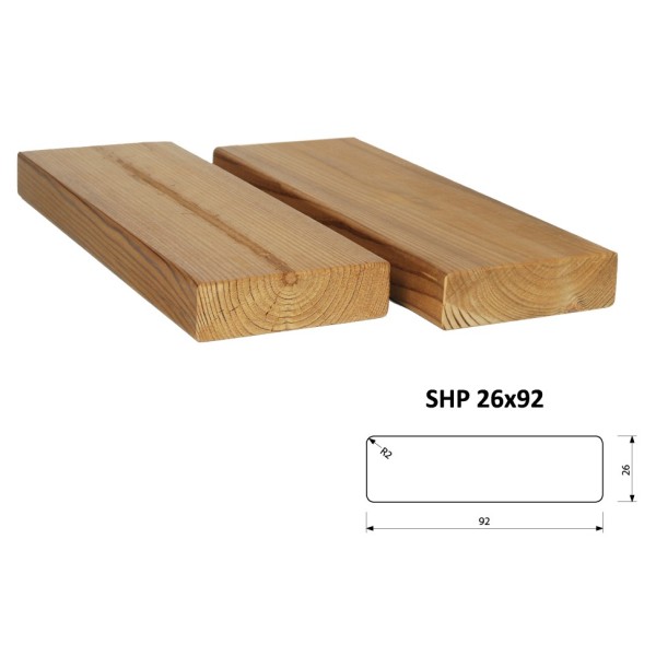 Hladko hobľovaná doska ThermoWood SHP 26x92 mm